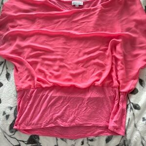 Joseph Vibrant Pink Sheer Blouse